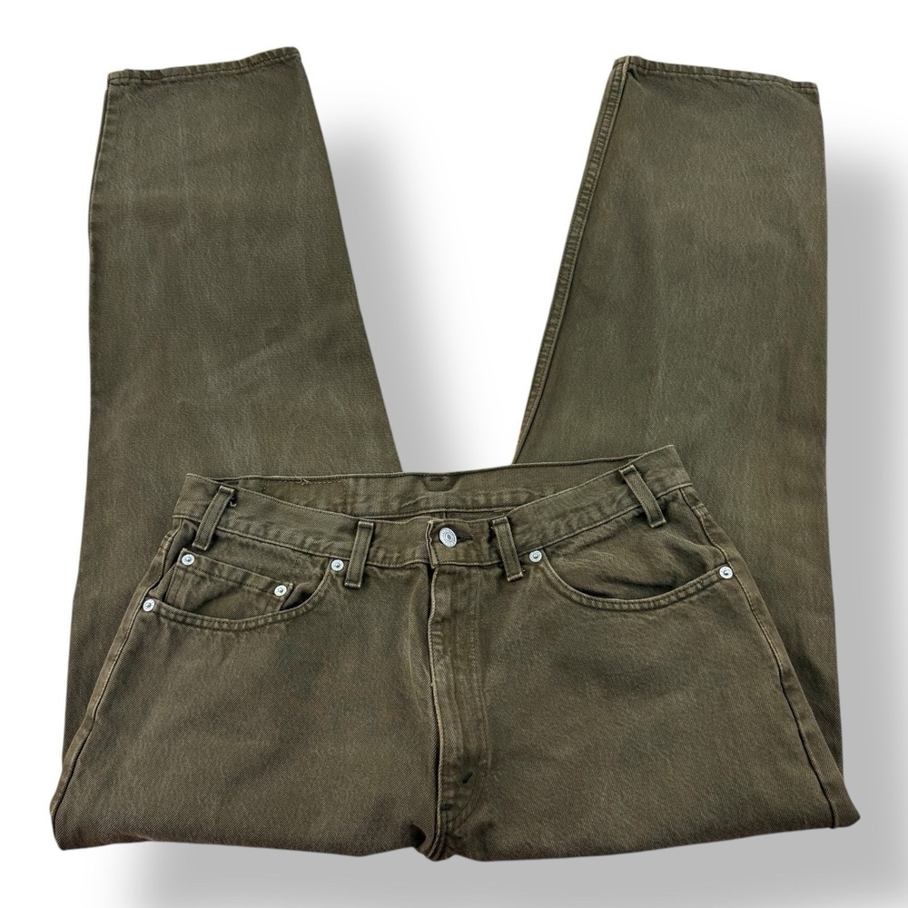 Levi's Moss Brown Cotton 550 Made in USA Jeans Relaxed Fit Tapered Men's 34x29
